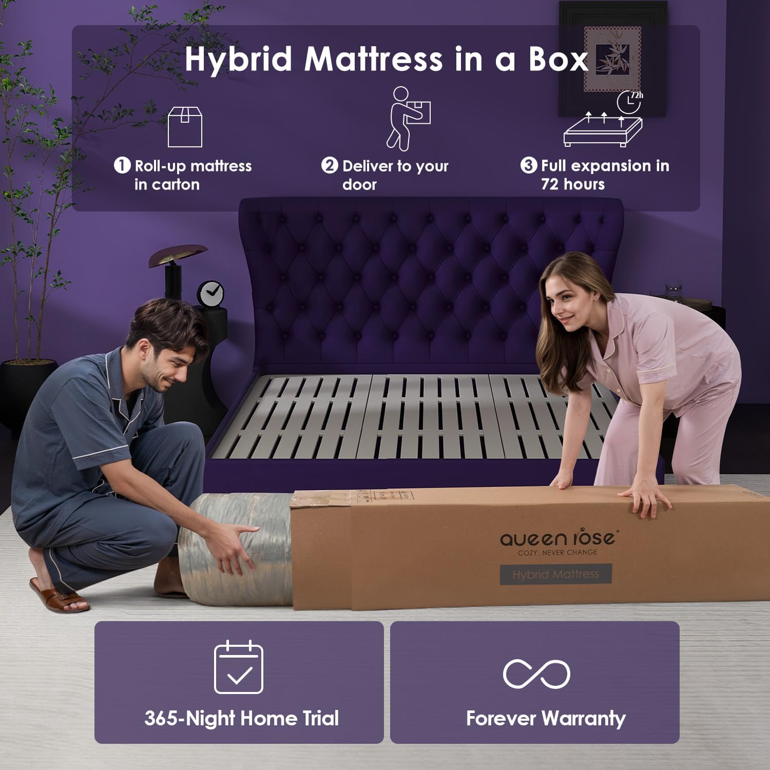 Queen Rose - Hybrid Mattress Cozy