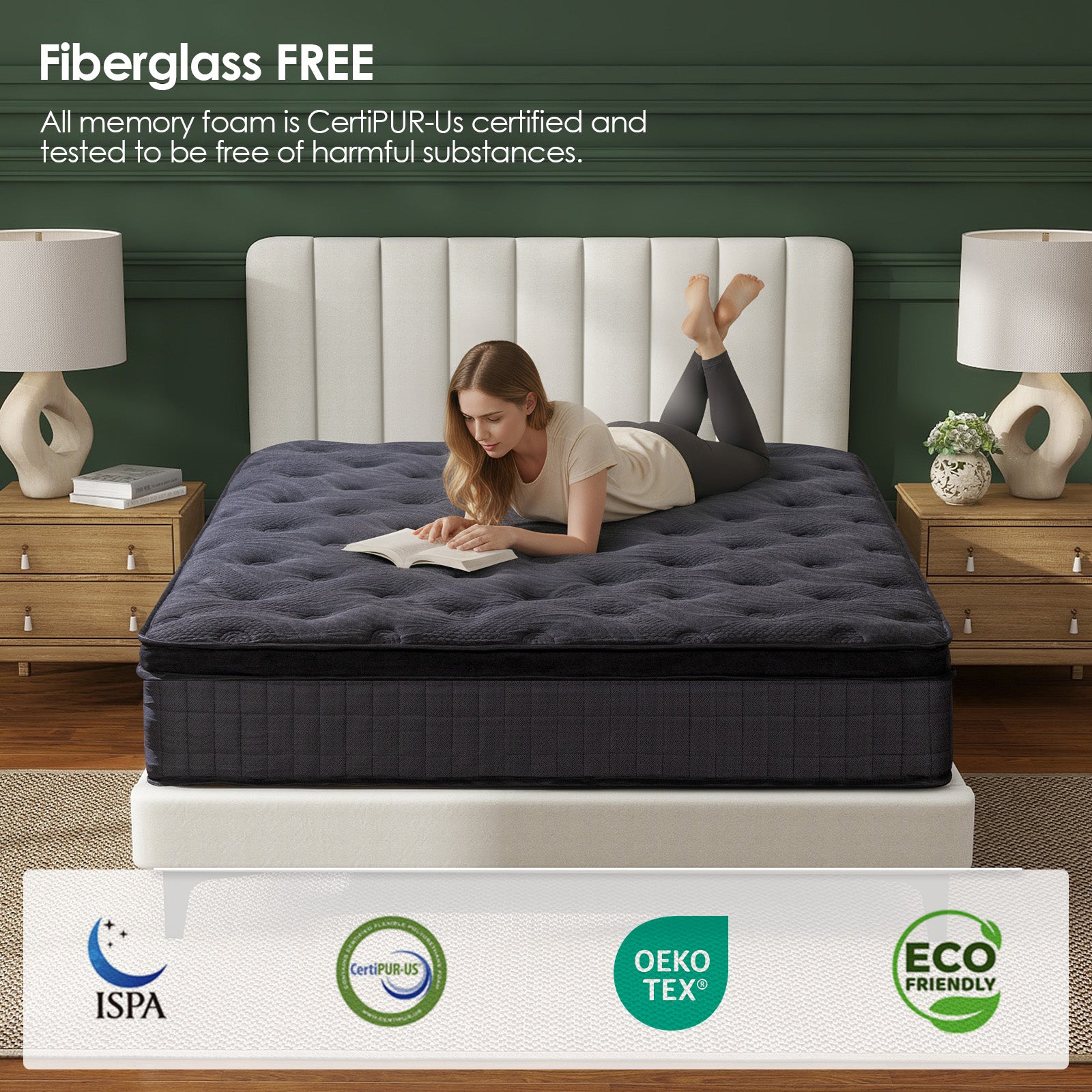 Queen Rose 10-Inch Hybrid Mattress – Midnight Calm