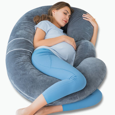 E-Shaped Pregnancy Pillow, Soft Velvet