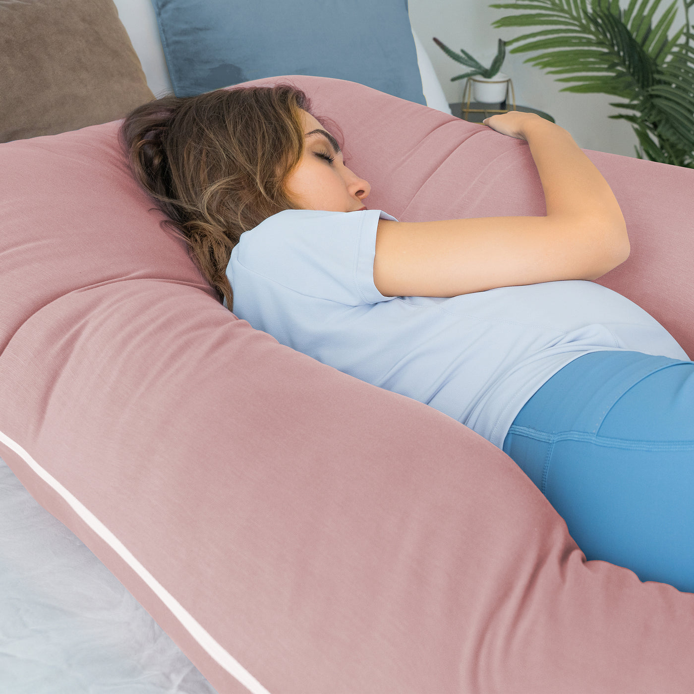 55" Clasical U-shaped Pregnancy Pillow (Cooling Silky)