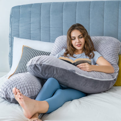 55" Clasical U-shaped Pregnancy Pillow (Gray Bubble)